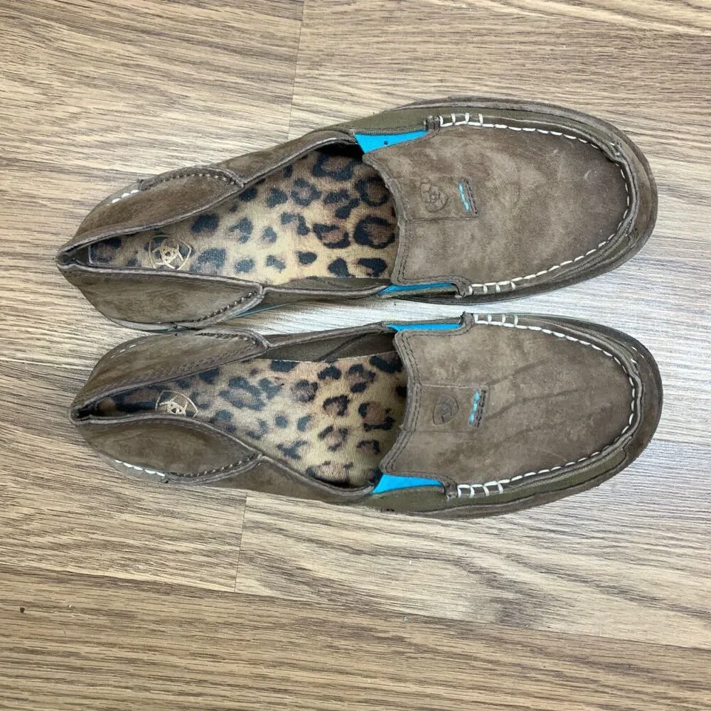 Ariat Womens Cruiser Sz 9 M Brown Leather Slip On Moc Toe‎ Loafer Shoes 10017457